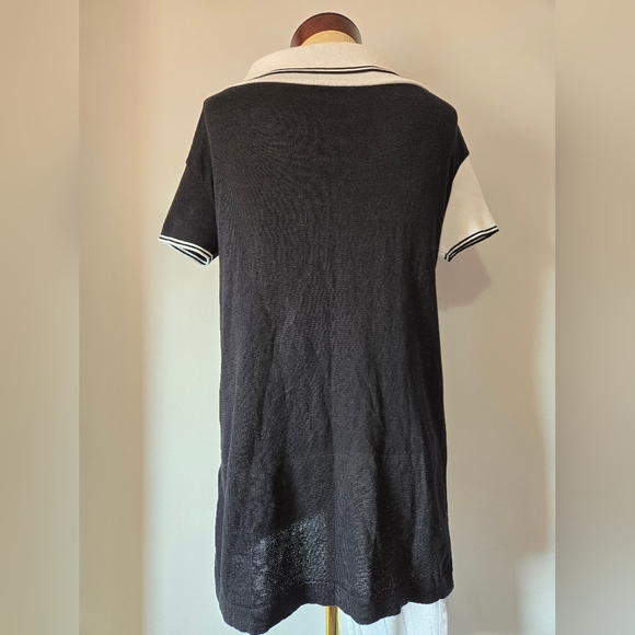 Oblique Creations Italy Black and White Asymmetrical Palm Tree Top. Size Small - Picture 4 of 9